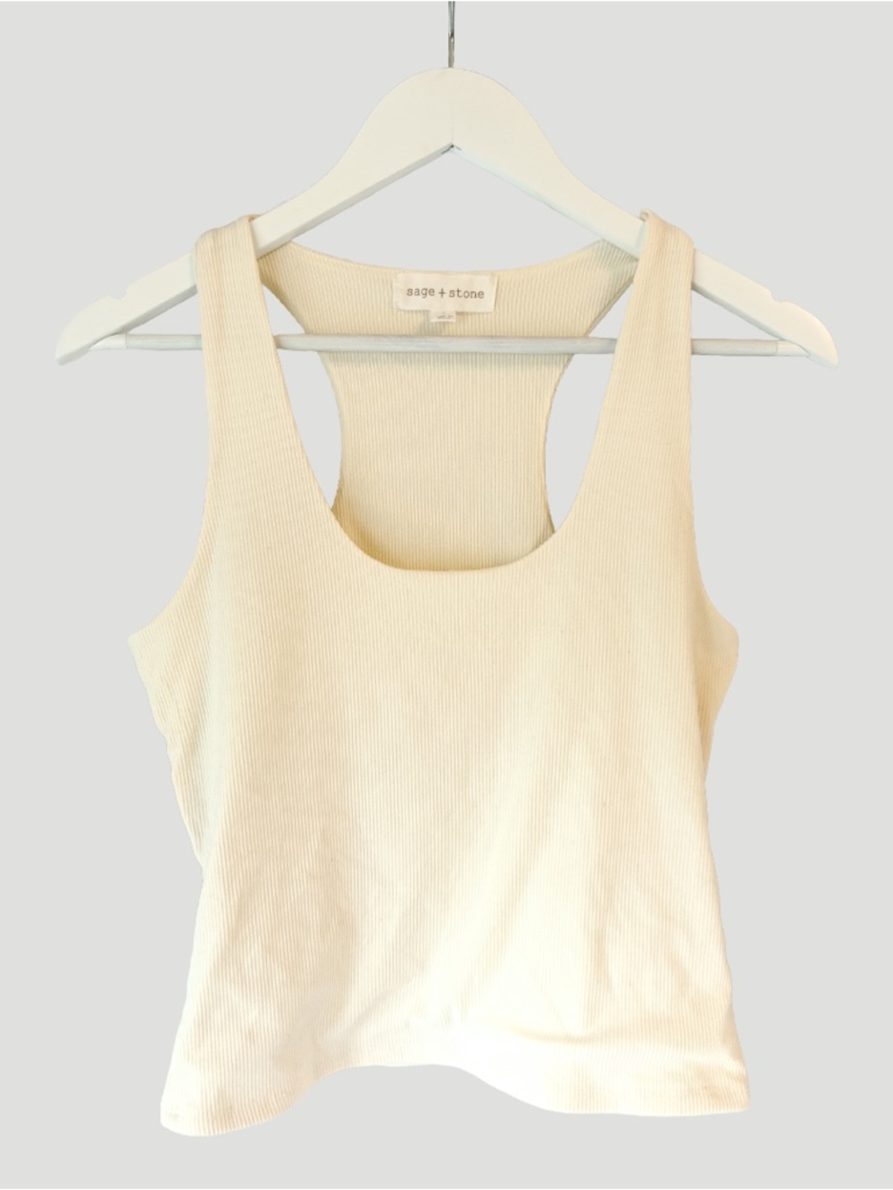 Sage + Stone Cream Ribbed Racerback Tank - Women's